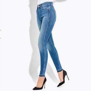 AYR Skinny Jeans High Rise in Neon Jupiter Blue Women Size 28 Raw Hem